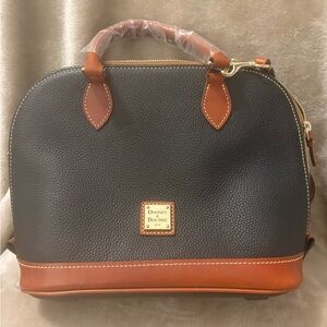 Dooney & Bourke Black and Brown Satchel